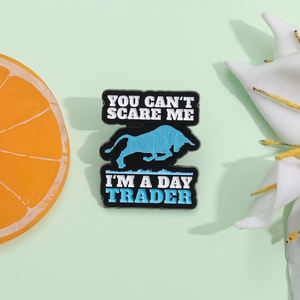 No puedes asustarme, soy un comerciante de día, Pin esmaltado, broche de Metal de dibujos animados, insignia de solapa, accesorios de joyería al por mayor - Product Image 2