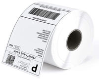 Papier autocollant pour étiquettes thermiques semi-brillantes à impression couleur personnalisée, plusieurs tailles 50x25 50x30 58x40 58x60 60x40