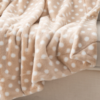 Couverture en peluche double couche à pois personnalisée OEM, fausse fourrure de lapin, couverture à pois pour canapé et chambre à coucher
