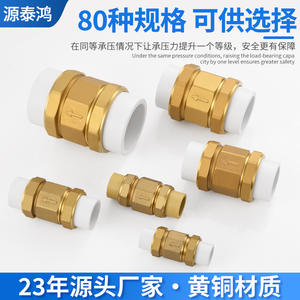 วาล์วตรวจสอบแนวตั้งทองเหลืองทองแดงแท้ พร้อมโครงสร้างลูกบอล วาล์วป้องกันการไหลย้อนกลับแบบทางเดียว PPR สำหรับสื่อของเหลว เช่น น้ำมัน และน้ำ - Product Image 4