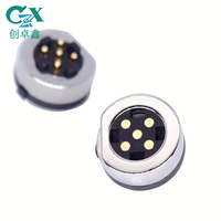 Connecteur magnétique CZX à double rangée de broches Pogo 5 broches mâle/femelle en cuivre avec grande ventouse ronde pour adaptateur de communication de données