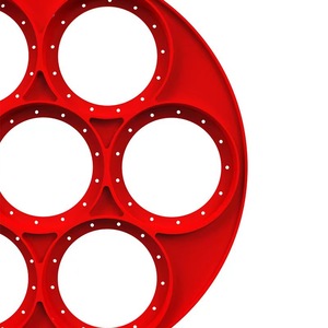 <b>Egg</b> Pancake Rings 7 Hole <b>Silicone</b> <b>Mold</b> For Fried <b>Egg</b> Cake Making Red One Size - Product Image 3