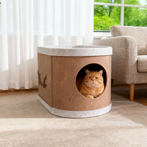 Cama para Gatos Grande y Moderna de LEECORK, Tipo Cueva Redonda, Portátil, Instalación Fácil, Embalaje Ecológico en Cartón, Uso en Interiores - Product Image 2