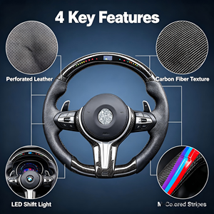 Volante de repuesto de microfibra envuelto en cuero para coches de carreras de alto rendimiento, volante de fibra de carbono F30 Z4 X1 - Product Image 1