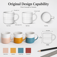 Tasses à café personnalisées en grès céramique émaillé de couleur les plus populaires avec logo tasse à double vitrage personnalisée