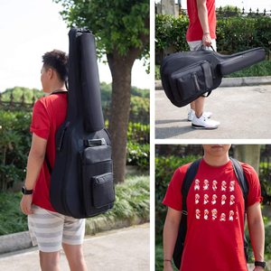 Bolsa para guitarra acústica con múltiples bolsillos de 42 pulgadas, 6 bolsillos, relleno grueso de 0,3 pulgadas, funda impermeable para guitarra - Product Image 6