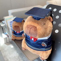 Saison de la Graduation : Ours en Peluche Court Dr. Capybara, Rembourré en Coton PP, Cadeau Unisexe pour Étudiants, 31cm-50cm, à partir de 14 ans