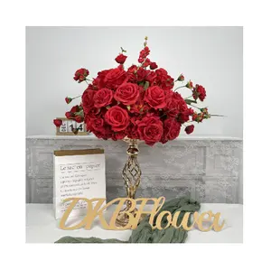 dkb large artificial rose hydrangea red flower ball centerpiece for wedding events table