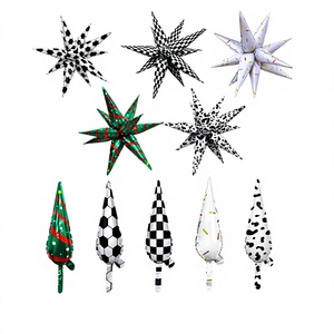 Globos de Aluminio BLN al por Mayor, Decoración para Fiestas de Cumpleaños, Forma Cónica de Gota de Agua, Estrella Explosiva, Llenos de Helio - Product Image 1