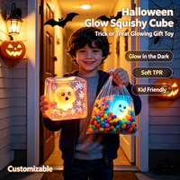 Jouet anti-stress lumineux en TPR en forme de cube de glace à la maltose, à rebond lent, amusant, pour Halloween, fêtes, enfants et adultes, cadeau OEM