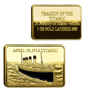 All'ingrosso 1912 il viaggio titanico nave commemorativa lingotti tragedia dei lingotti titanici placcato oro - Product Image 6