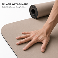 Tapis de yoga en caoutchouc PU antidérapant 183x68cm 4.5mm, extrémités arrondies en forme de capsule, absorbant la transpiration, pour Pilates, logo personnalisé, vente en gros