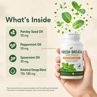 Cápsulas Breath Plus para el Alivio del Mal Aliento en Adultos, Fórmula de Menta, Hierbabuena y Perejil, Sin Gluten, Vegano, Refuerzo Inmunológico