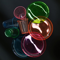 YACHEN 4 pièces/paquet néon fête fournitures 7.5 pouces jetables en plastique néon plaques pour anniversaire mariage néon fête décorations