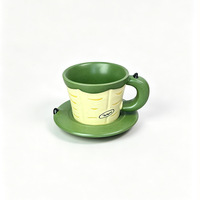 Ensemble tasse et soucoupe en céramique gaufrée créative et simple, tasse à café et à lait INS pour couple, idéale pour le petit-déjeuner et le thé de l'après-midi