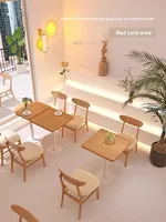 Ensemble de meubles en bois massif de style japonais, tendance, pour les salons de thé, les bars à desserts, les restaurants, les bars à hamburgers, les bars à snacks