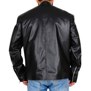 Chaqueta de cuero negro para hombre de la mejor calidad al por mayor bonito color con cierre de cremallera transpirable y de talla grande para invierno - Product Image 6