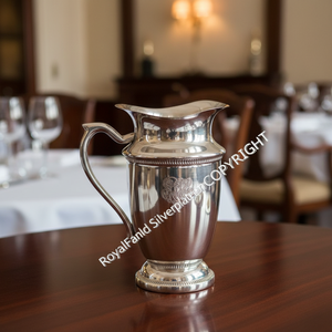 Carafe en métal argenté Sheffield avec emblème de la famille royale, capacité de 1,1 L, design classique, origine italienne, pour hôtels et restaurants - Product Image 3