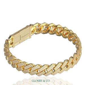 Everyday Wear GRA Round Synthetic (lab grown) Viet Nam Large Cuban Moissanite Diamond <b>Bracelet</b> for <b>Men</b> - Product Image 3