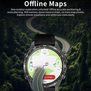 Reloj Inteligente ERON Amoled HD300Pro con GPS, Mapa Fuera de Línea, Linterna, 4GB de Almacenamiento, Resistente al Agua 3ATM, Reloj Deportivo para Hombre - Product Image 5