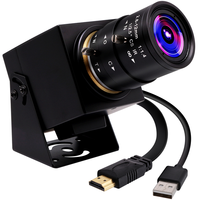 ELP 4K Webcam for PC Laptop with Digital Zoom IMX415 H.264 H.265 4K 30FPS 2.8-12mm Lens USB2.0 Video Camera for Video Conference