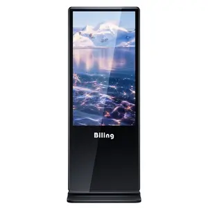 43 inch super slim floor standing kiosk touch LCD digital signege indoor advertising banners suppliers lcddigitalsignage