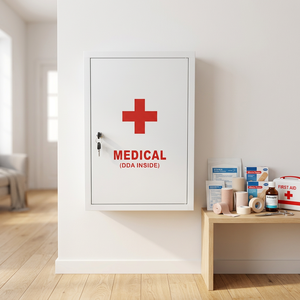 Armoire de <span class=keywords><strong>pharmacie</strong></span> en acier pour le stockage des dossiers médicaux, mobilier hospitalier pour les soins d'urgence, boîte de premiers secours - Product Image 1
