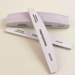 Lime à ongles grise en forme de demi-lune, très vendue, double face, polissage, lime à ongles en gel UV, durable et ne perd pas de sable - Product Image 1