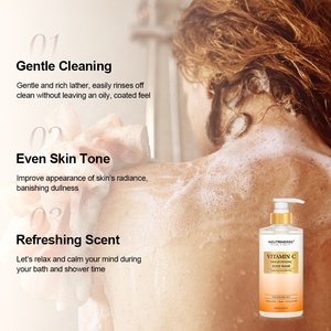 <span class=keywords><strong>Gel</strong></span> Douche Parfumé Éclaircissant et Blanchissant à la Vitamine C Végétalienne Personnalisé en Gros pour Hommes et Femmes - Product Image 4