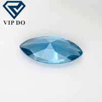 Coupe facettée, coupe marquise, 108 #   Spinelle bleu aquamarine clair, pierre précieuse en vrac, forme marquise, spinelle synthétique 106 #   Pierre de spinelle bleue