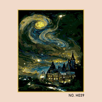 Le fabricant fournit des peintures décoratives modernes en bois massif, style Lu Hua Art, pour peinture à l'huile numérique DIY, dessin et coloriage manuels, thème Hogwarts.