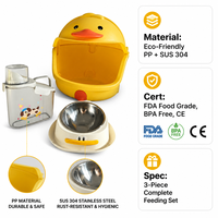 Joli ensemble d'accessoires pour animaux de compagnie en forme de canard jaune, en PP, gamelle et abreuvoir pour chien et chat, bac de rangement, vente en gros OEM ODM