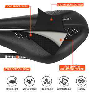 Asiento de <span class=keywords><strong>Bicicleta</strong></span> Ligero TOSEEK SD100, Asiento Trasero Suave para Ciclismo de Montaña, Asientos de <span class=keywords><strong>Bicicleta</strong></span> de Carbono - Product Image 3