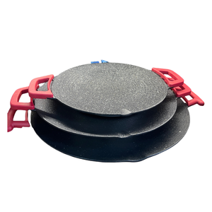 Электрическая сковорода-гриль из литого алюминия мощностью 1200 Вт с антипригарным покрытием на водной основе, подходит для домашнего и уличного использования - Product Image 1