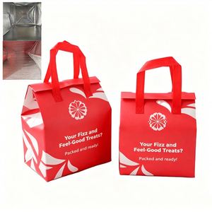 Sac à lunch réutilisable non tissé avec gaufrage, isolation thermique imperméable pour boissons, café et vin, impression de logo - Product Image 1