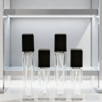 5ml 10ml sampel semprot parfum kecil isi ulang botol perjalanan kaca wadah parfum bentuk persegi