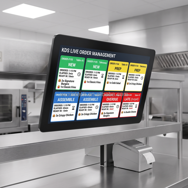 15.6/21.5/27 Inch KDS Monitor Kitchen Display System Fully Enclosed Anti-Oil Smoke Factory Wholesale Touch Screen All in One PC