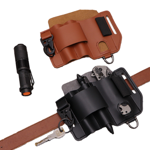 Étui de rangement multifonctionnel portable en cuir PU imperméable pour outils, lampe torche et couteau, à fixer à la ceinture - Product Image 1