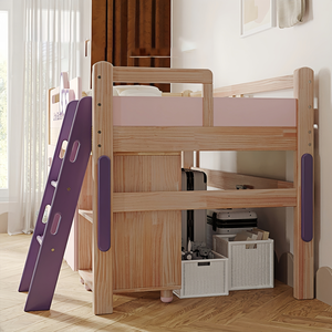 Letto a Castello Doppio Multifunzionale Salvaspazio e Resistente per Camere <span class=keywords><strong>da</strong></span> Letto Femminili, Arredamento in Legno - Product Image 6