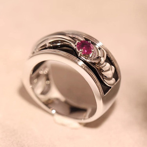 Anello Gotico Vintage con Zirconi Testurizzati per Donne, Tono Platino, Gioiello da Dito alla Moda per Feste - Product Image 6