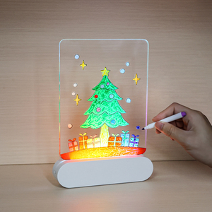 Acrylic <span class=keywords><strong>Led</strong></span> Hình Vuông Bảng Vẽ Cho Trẻ Em Ấm Trắng Phát Sáng Khô Xóa Doodle Lưu Ý Bảng Tin Với 7 Bút Đồ Chơi - Product Image 4