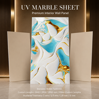 Panneau mural en PVC brillant MORLENX, moderne, imperméable, blanc or, motif abstrait marbré UV, pour salon, boutique, complexe hôtelier