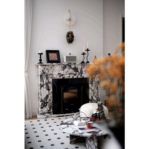 <span class=keywords><strong>Caminetto</strong></span> in marmo CAD con telaio in acciaio integrato e set di cornici in travertino beige monoblocco, supporto per disegni tecnici per interni - Product Image 5