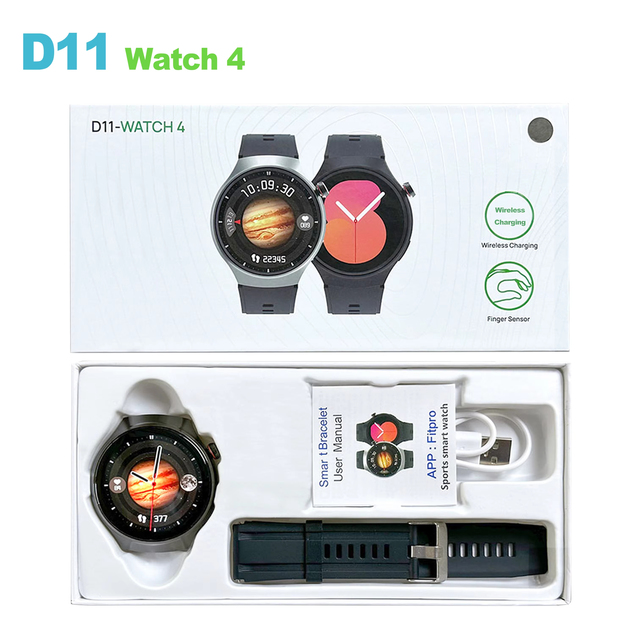 2026 D11 Watch 4 Smart Watch WIth Men BT Call IP67 Waterproof 180mAh Large Battery Compass Chronograph Outdoor Sports Smartwatch