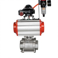 Vanne à bille pneumatique en acier inoxydable de type V Jinwei OEM, modèle QD-10, raccord NPT, DN15-DN50, régulation pour l'eau