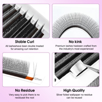 Pestañas de Extensión de Volumen Ruso 2D con Puntas Estrechas en Forma de Y, Pestañas Pre-hechas Naturales Estilo Y para Maquillaje