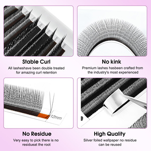 Extensions <span class=keywords><strong>de</strong></span> <span class=keywords><strong>cils</strong></span> russes volume 2D en Y à pointes étroites, <span class=keywords><strong>cils</strong></span> préfabriqués naturels style Y pour maquillage - Product Image 3