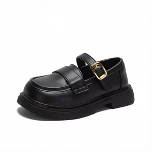 Zapatos Planos Mary Jane Negros para Niñas, Suela Suave, Casuales, con Hebilla, Antideslizantes, para Jardín de Niños y Exteriores - Product Image 1