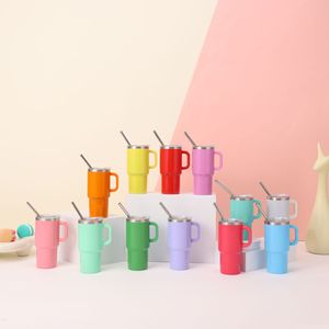 Mini Vaso de Chupito con Pajita y Tapa, Vaso Bonito de Acero Inoxidable con Asa, Vasos Térmicos de Doble Pared con Aislamiento al Vacío - Product Image 1