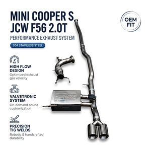 Échappement Catback Valvetronic en Acier Inoxydable 304 Vortex pour MINI Cooper S JCW F56 2.0T avec Double Sortie Chromée Centrale Mod U - Product Image 1
